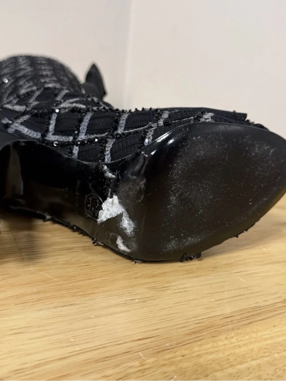 RARE CHANEL SAMPLE High Heels Side Zip Black Sz 38
